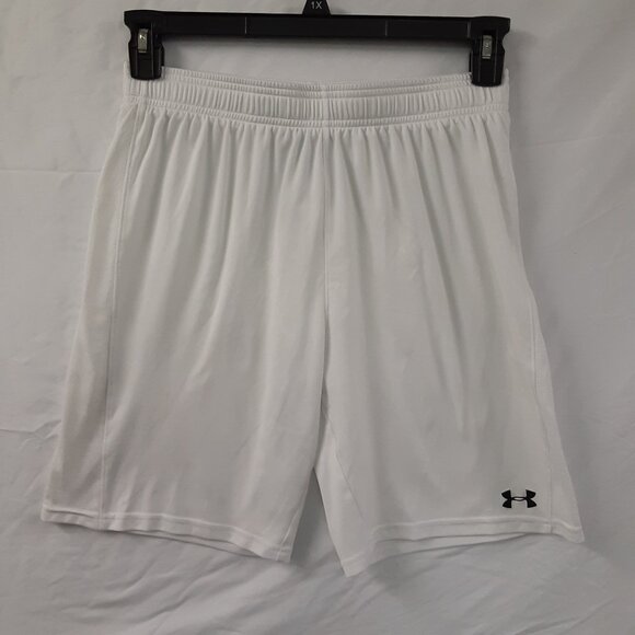 New Under Armour Youth Large YXL Smooth White Shorts Small Hole (MSRP $19.99) - Picture 1 of 8